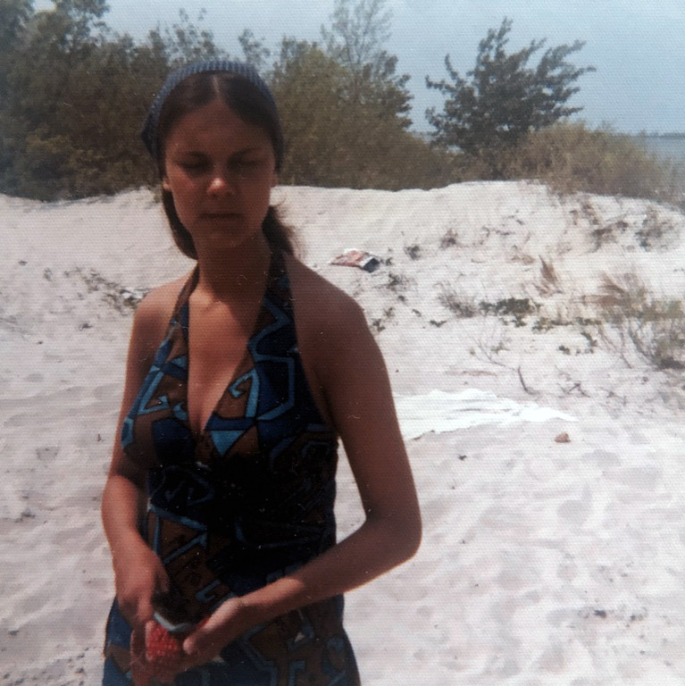Pam Danylchuk on the beach in the 1970s.